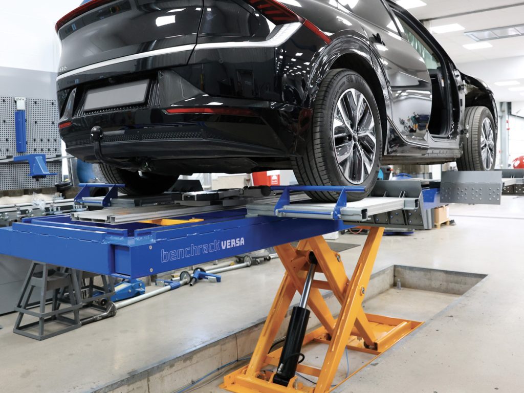 Vehicle sitting on a BenchRack Versa Scissor Lift